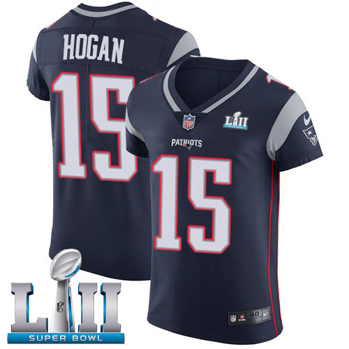 Nike Patriots #15 Chris Hogan Navy Blue Team Color Super Bowl LII Men's Stitched NFL Vapor Untouchable Elite Jersey - Click Image to Close